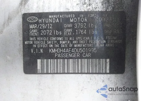 2013 Hyundai Elantra Gls z USA, uszkodzony, nr VIN KMHDH4AE4DU501995